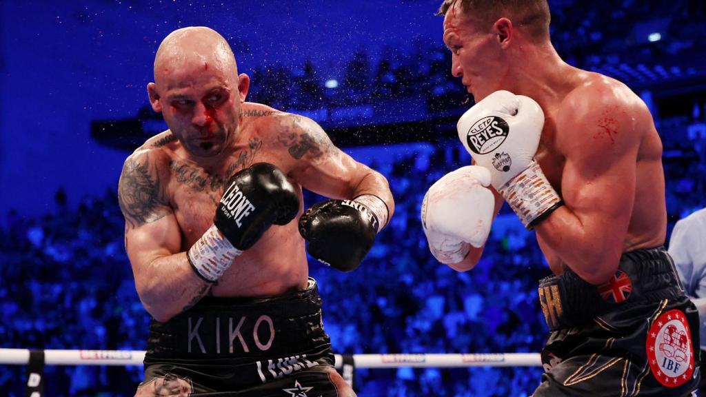 Kiko Martínez, durante su pelea contra Josh Warrington