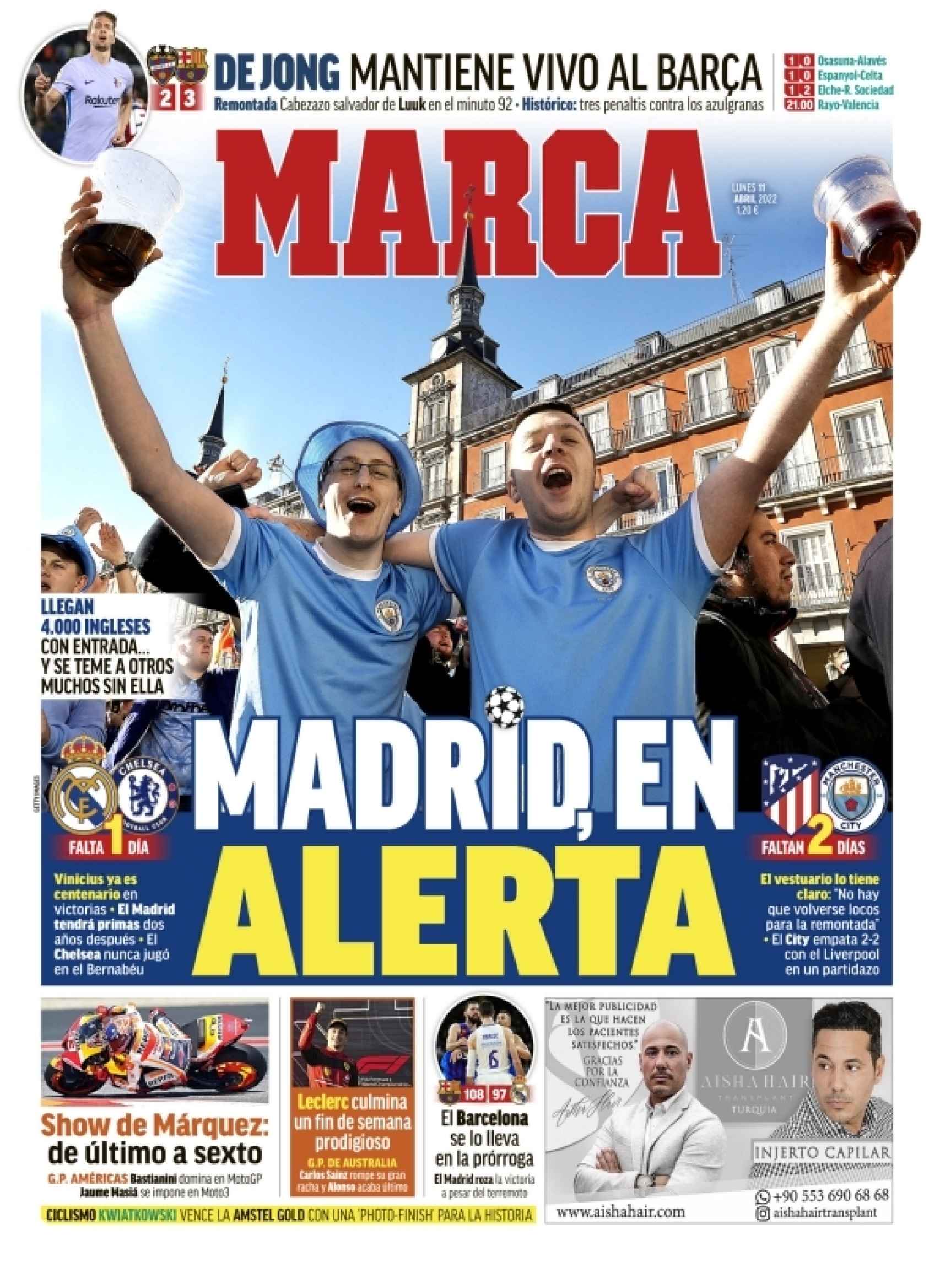 La portada del diario MARCA (11/04/2022)