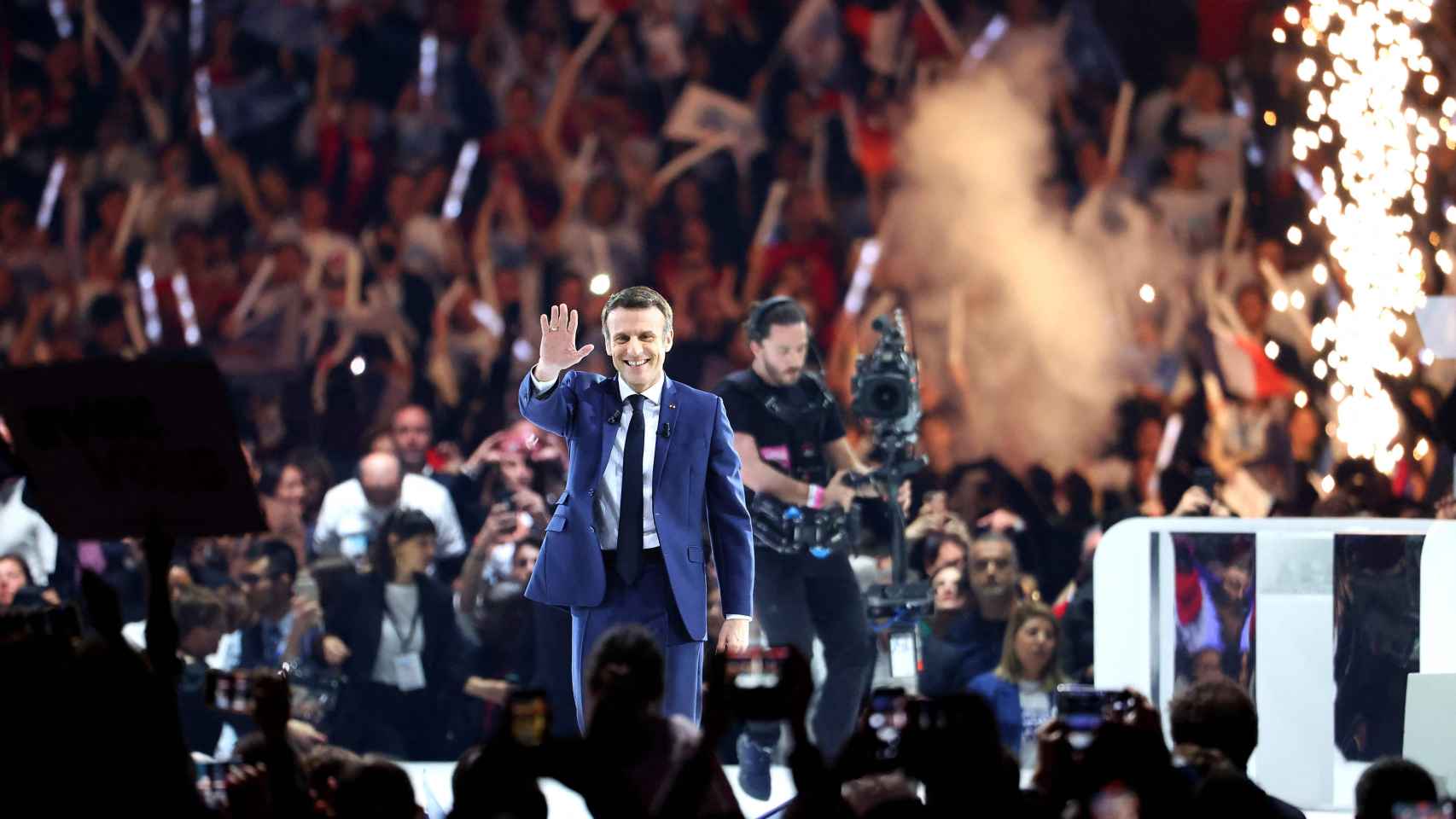 Emmanuel Macron durante un acto de campaña previo a la primera vuelta de las elecciones.