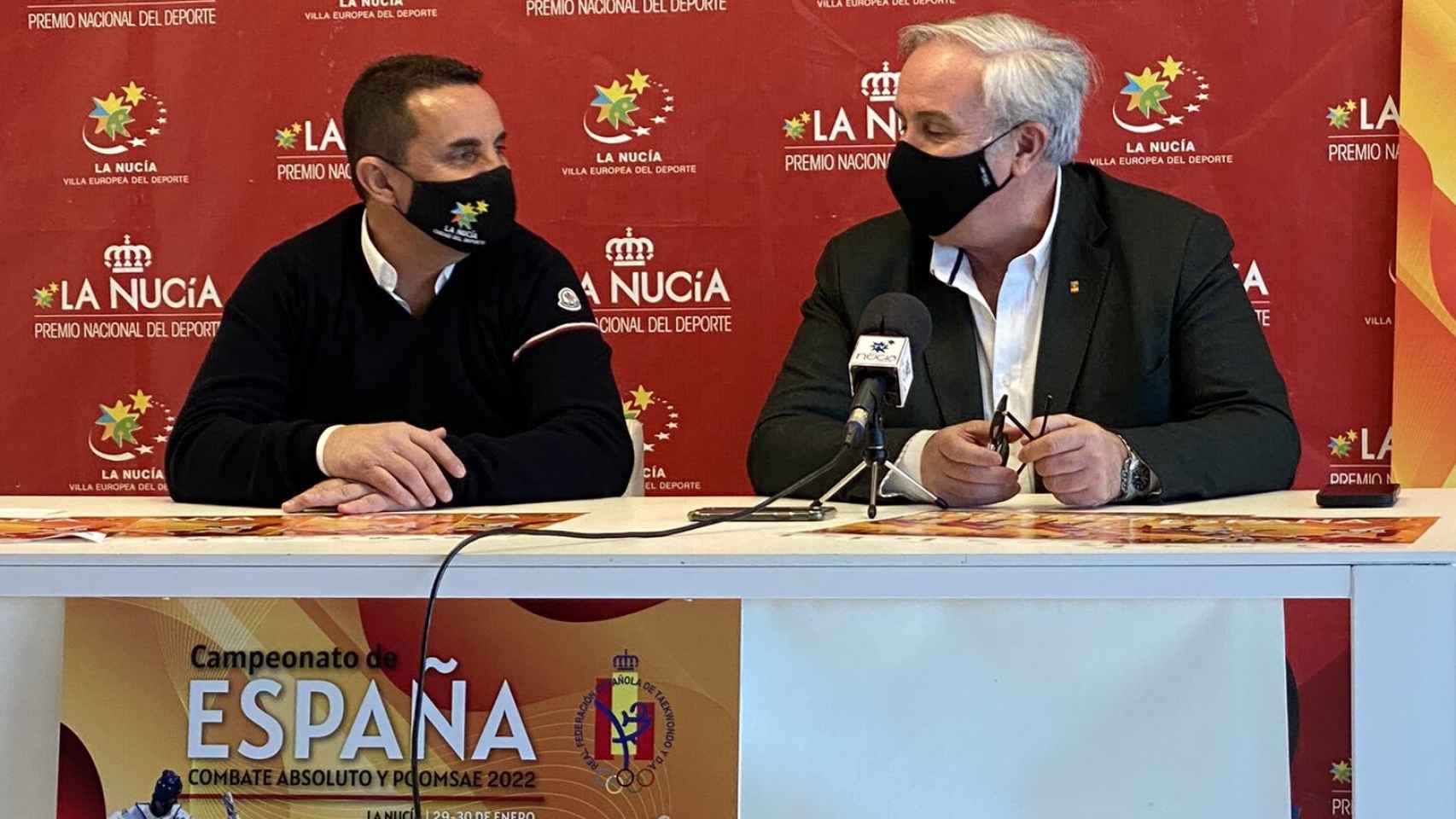 Jesús Castellanos, a la derecha, en la presentación del Campeonato de España Senior