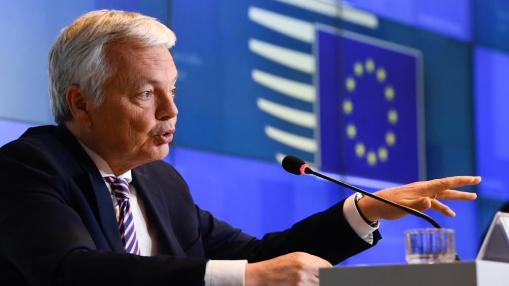 El comisario de Justicia, Didier Reynders, durante en una rueda de prensa.