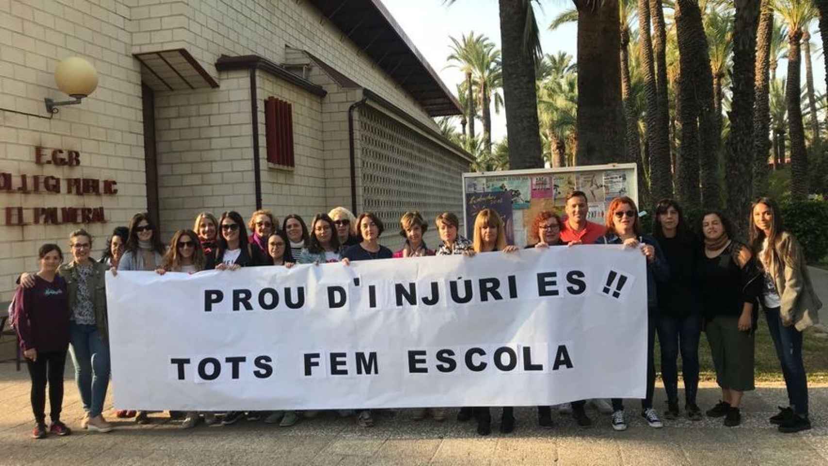 La protesta que hubo en 2018 de parte del profesorado contra las injurias que aseguran que recibieron.