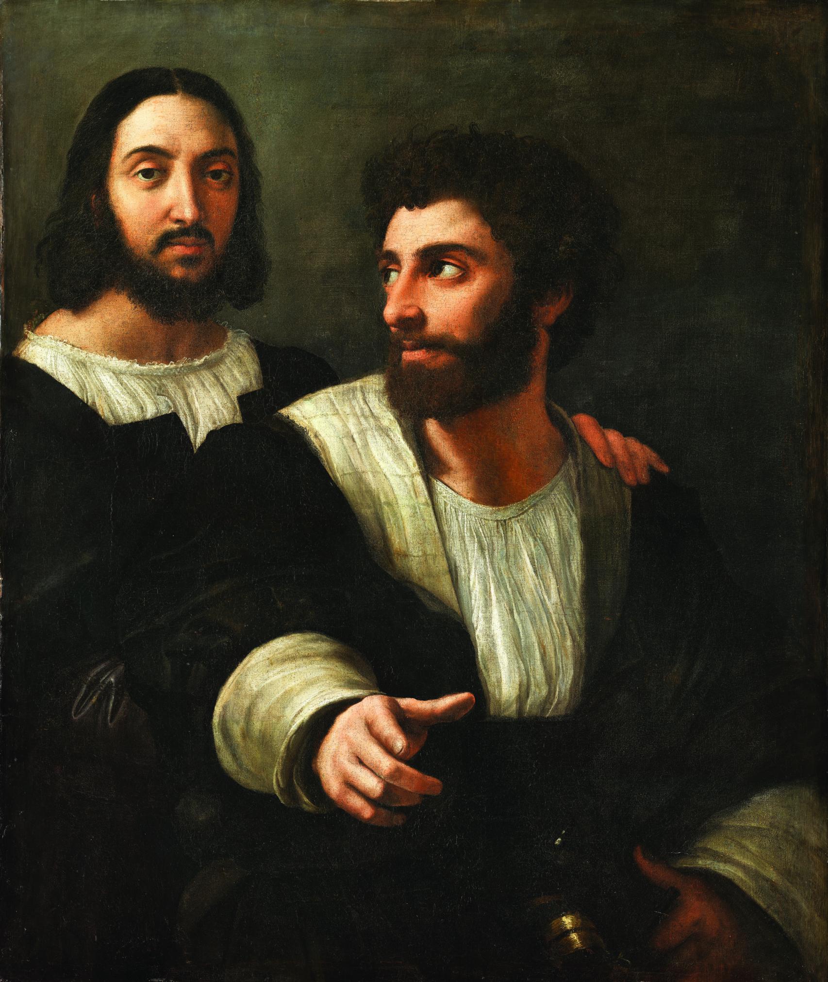 'Autorretrato con un amigo', 1518. Museo del Louvre, París