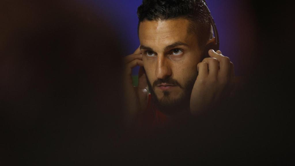 Koke Resurrección, en rueda de prensa de la Champions League