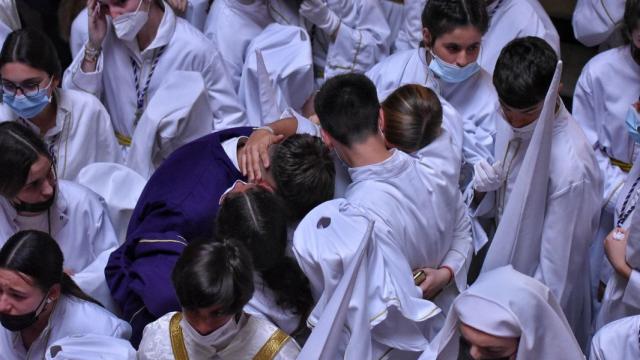 Los hermanos del Rocío, el año pasado, cuando no pudieron realizar su procesión.