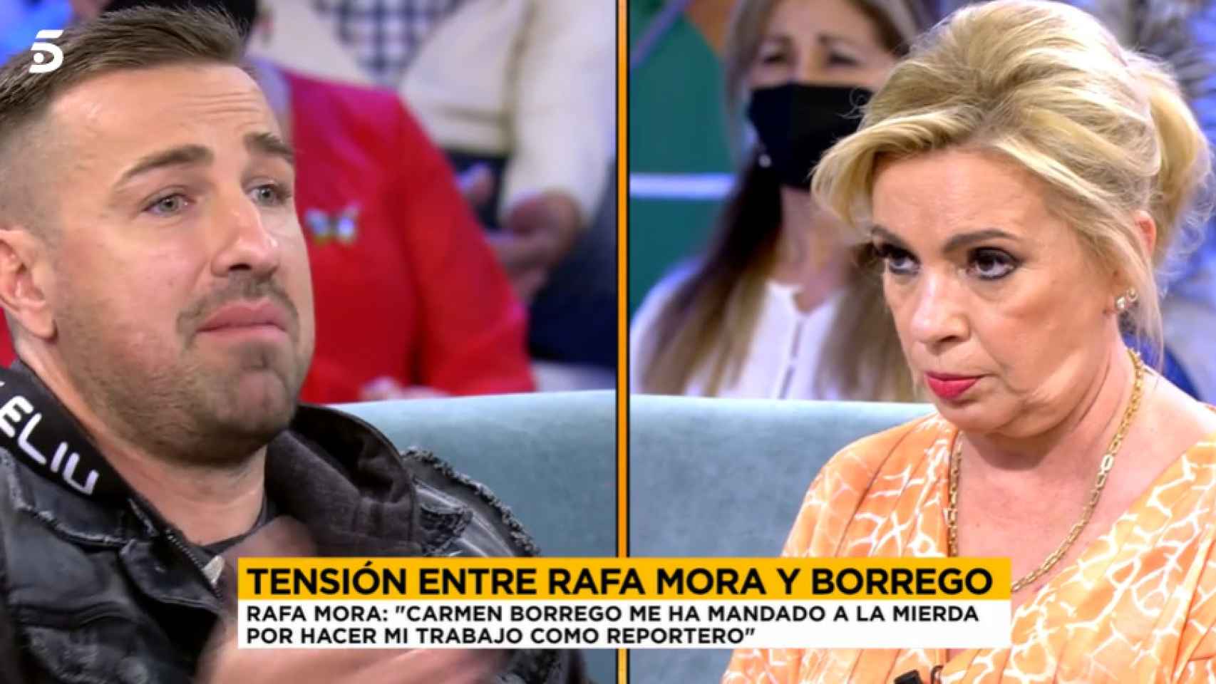 Carmen Borrego y Rafa Mora en 'Sálvame'.