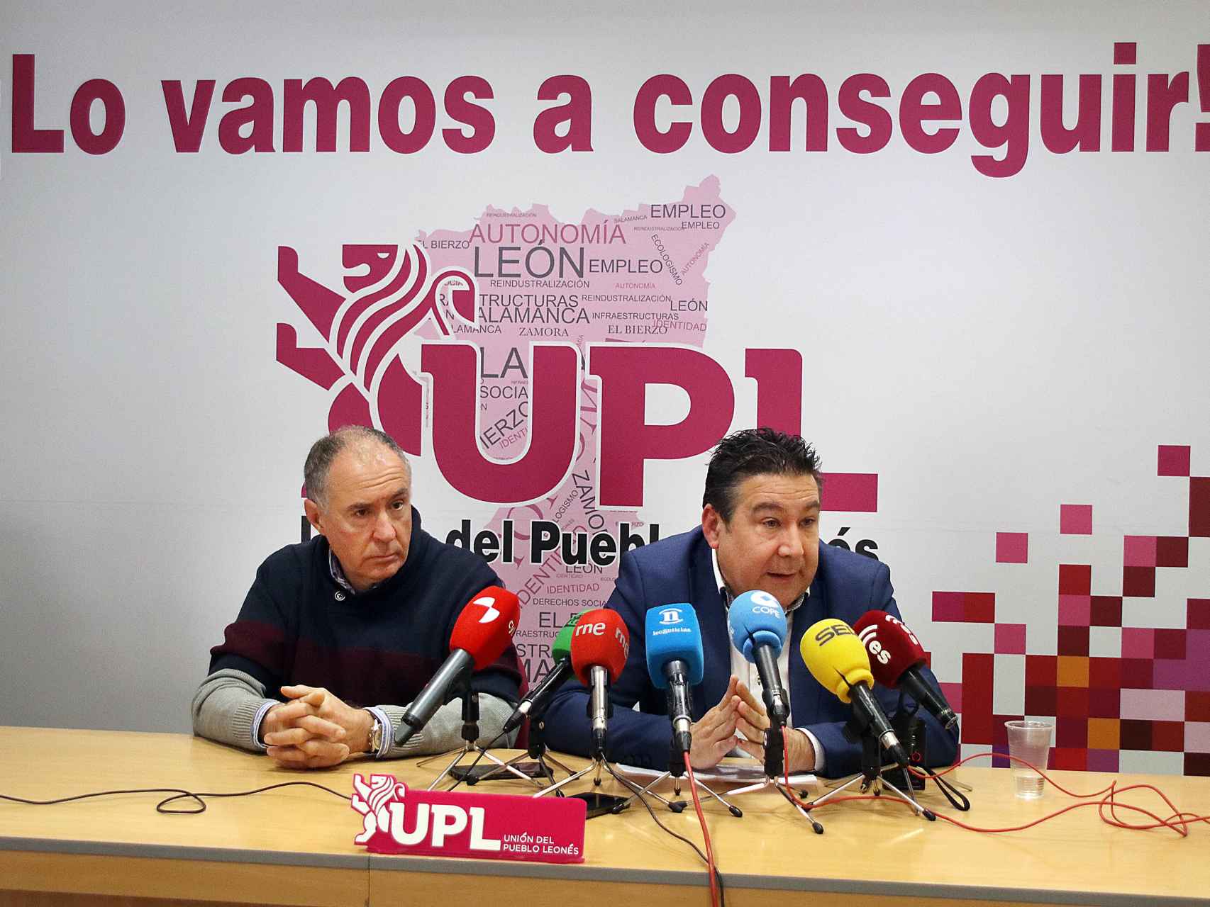 El vicesecretario general de UPL, Eduardo López Sendino, y el procurador del partido, Luis Mariano Santos, en una imagen de archivo.