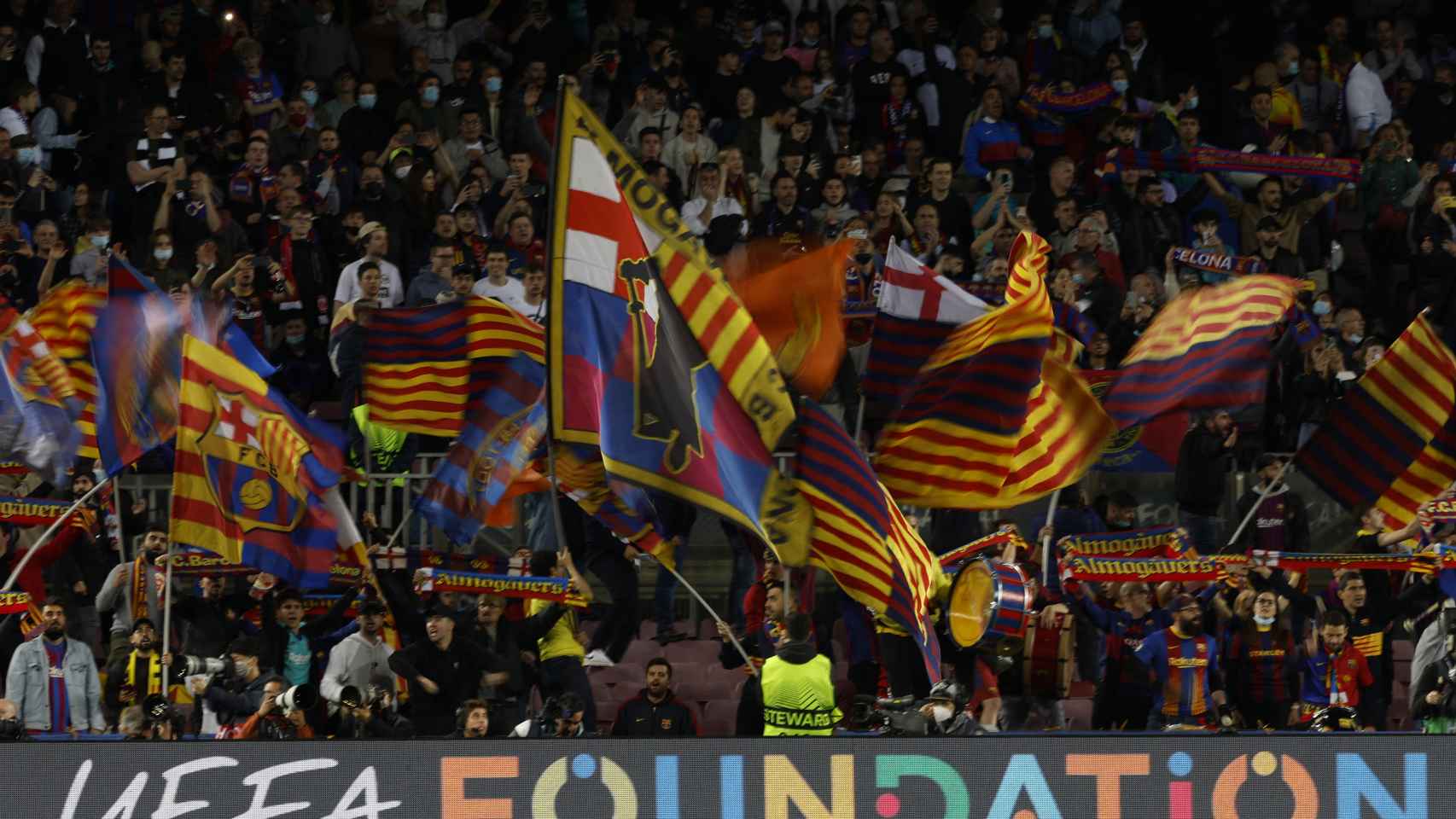 La afición del Barça en el Camp Nou