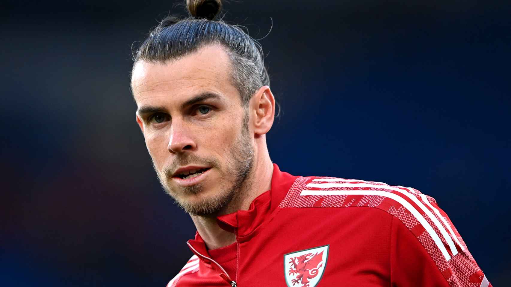 Gareth Bale durante un calentamiento con la selección de Gales