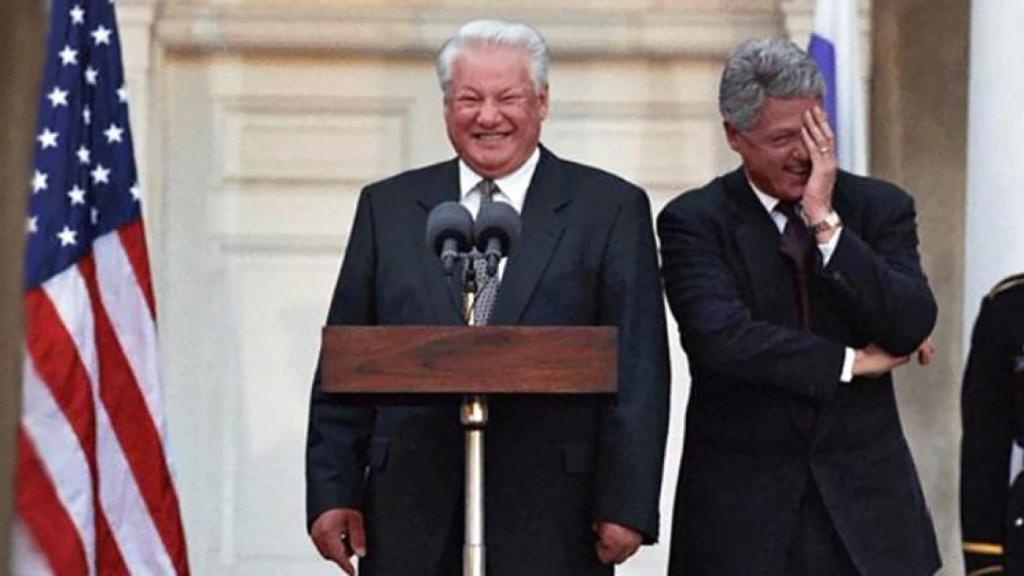 Boris Yeltsin con Bill Clinton.