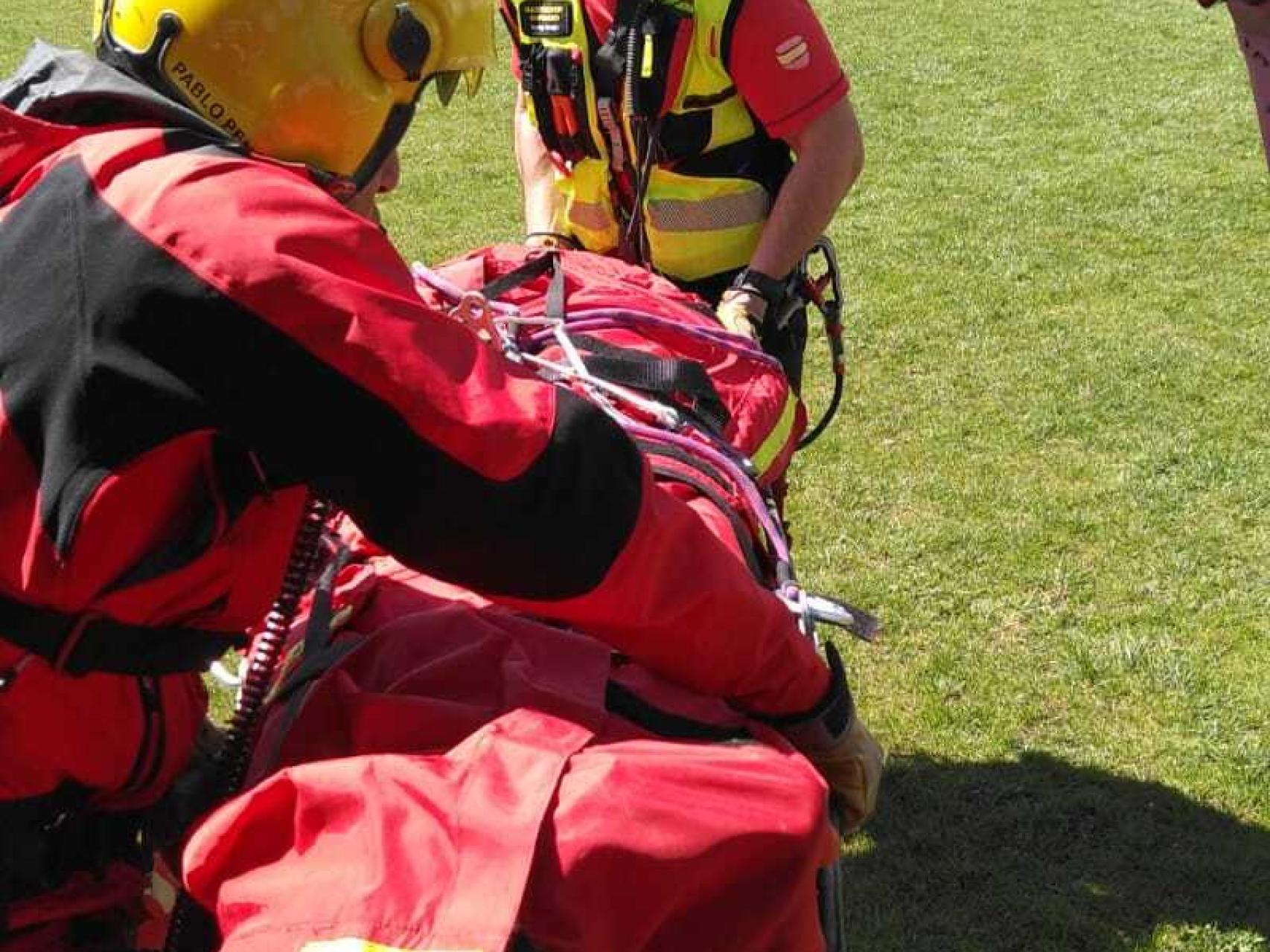 Rescatada tras caerse de la bici en una zona inaccesible en Valle de Santullán