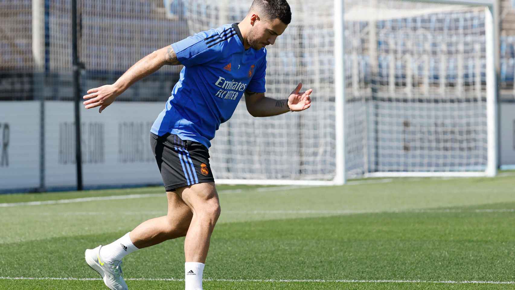 Eden Hazard, durante un entrenamiento.