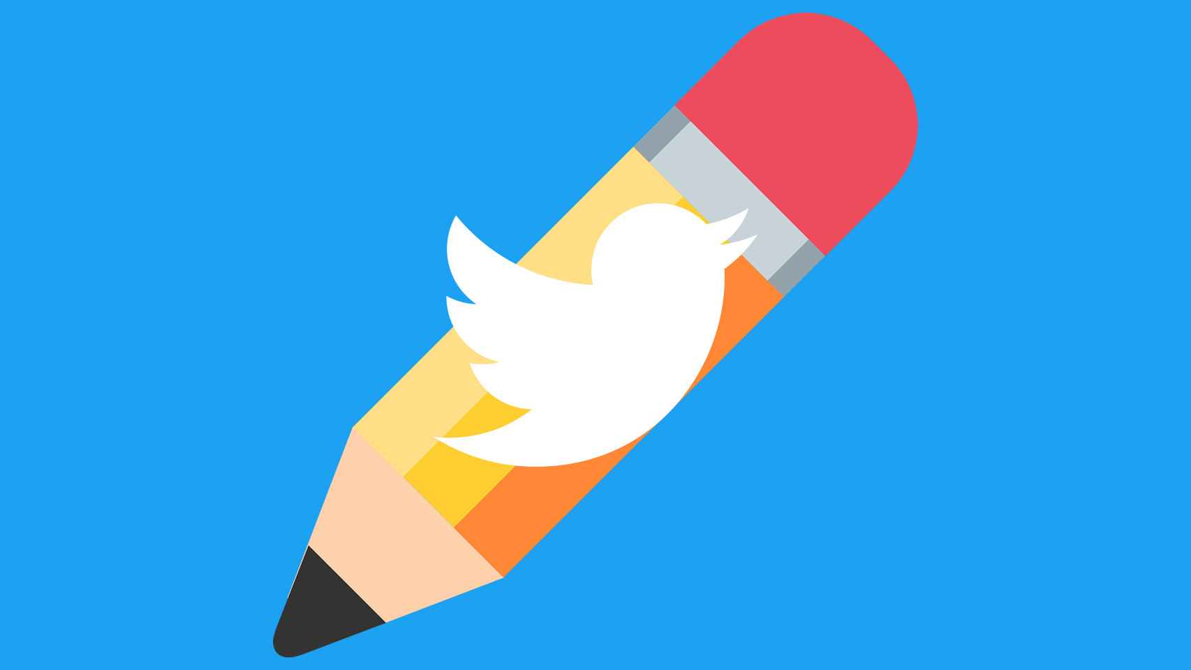 Logo de Twitter junto a un emoji de un lápiz.