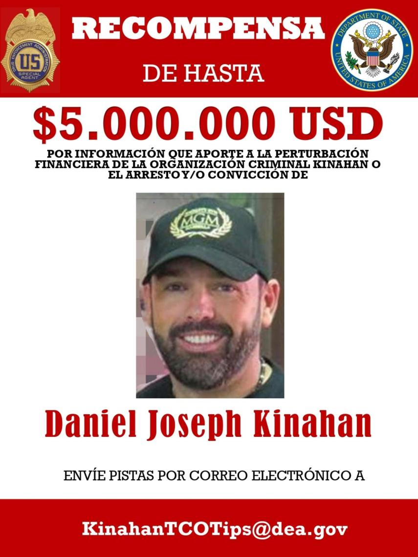 Cartel de búsqueda de Daniel Kinahan.