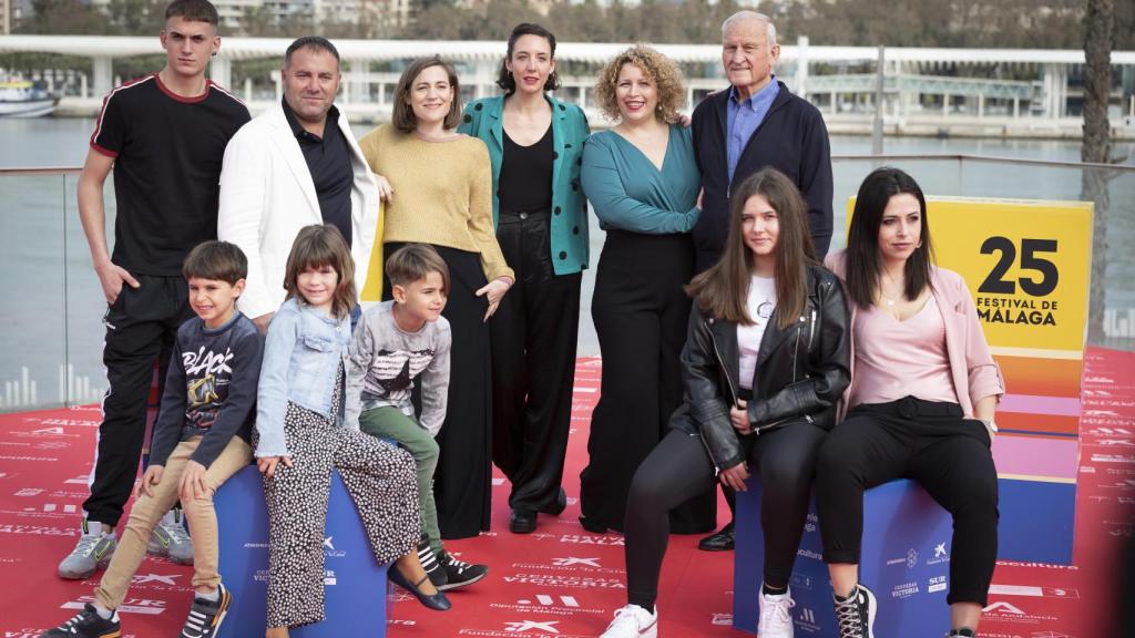 Carla Simón y sus actores en el Festival de Málaga.