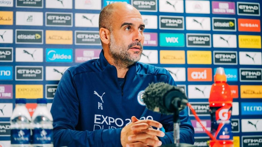 Pep Guardiola, en rueda de prensa.