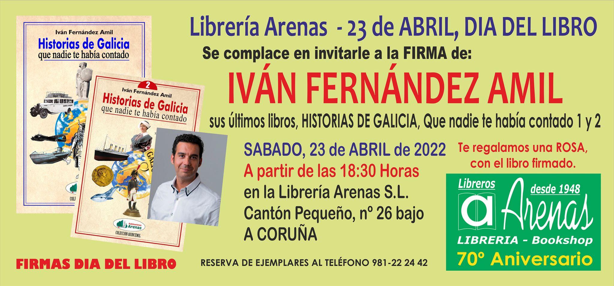 Cartel sobre la firma de libros de Iván Fernández Amil (Cedida).