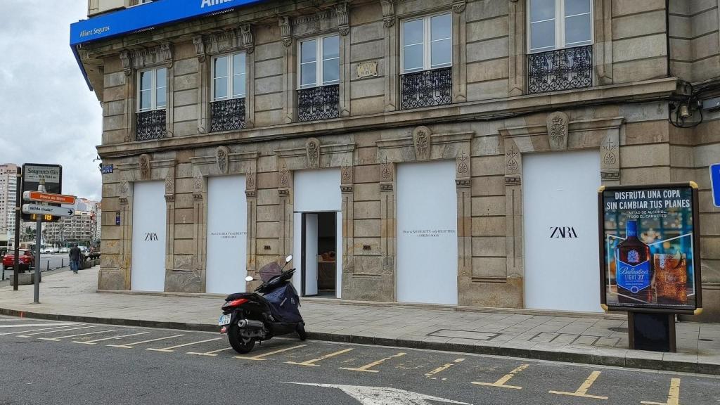 La tienda de Zara de la calle Compostela de A Coruña, en obras.