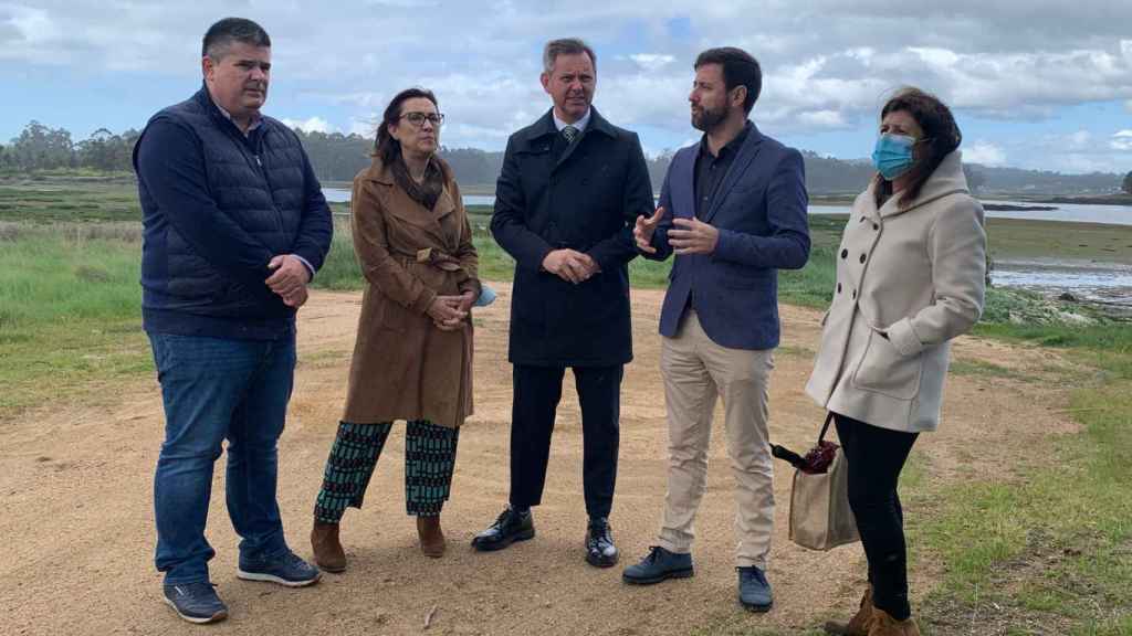 Visita de José Miñones a Cambados (Pontevedra).