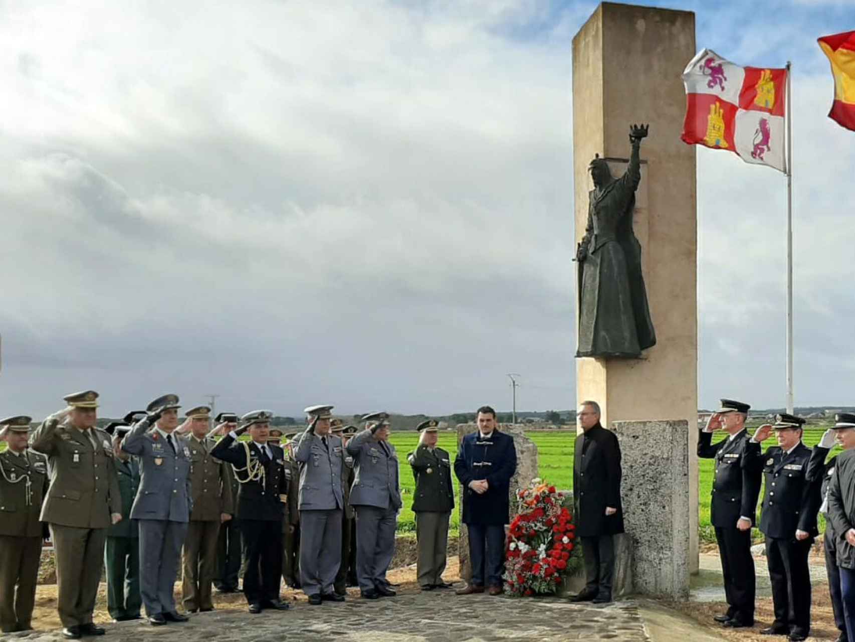 Monolito conmemorativo de la batalla, en torno al cual, en marzo de 2020, se rindió un sentido homenaje a los caídos en la lucha.