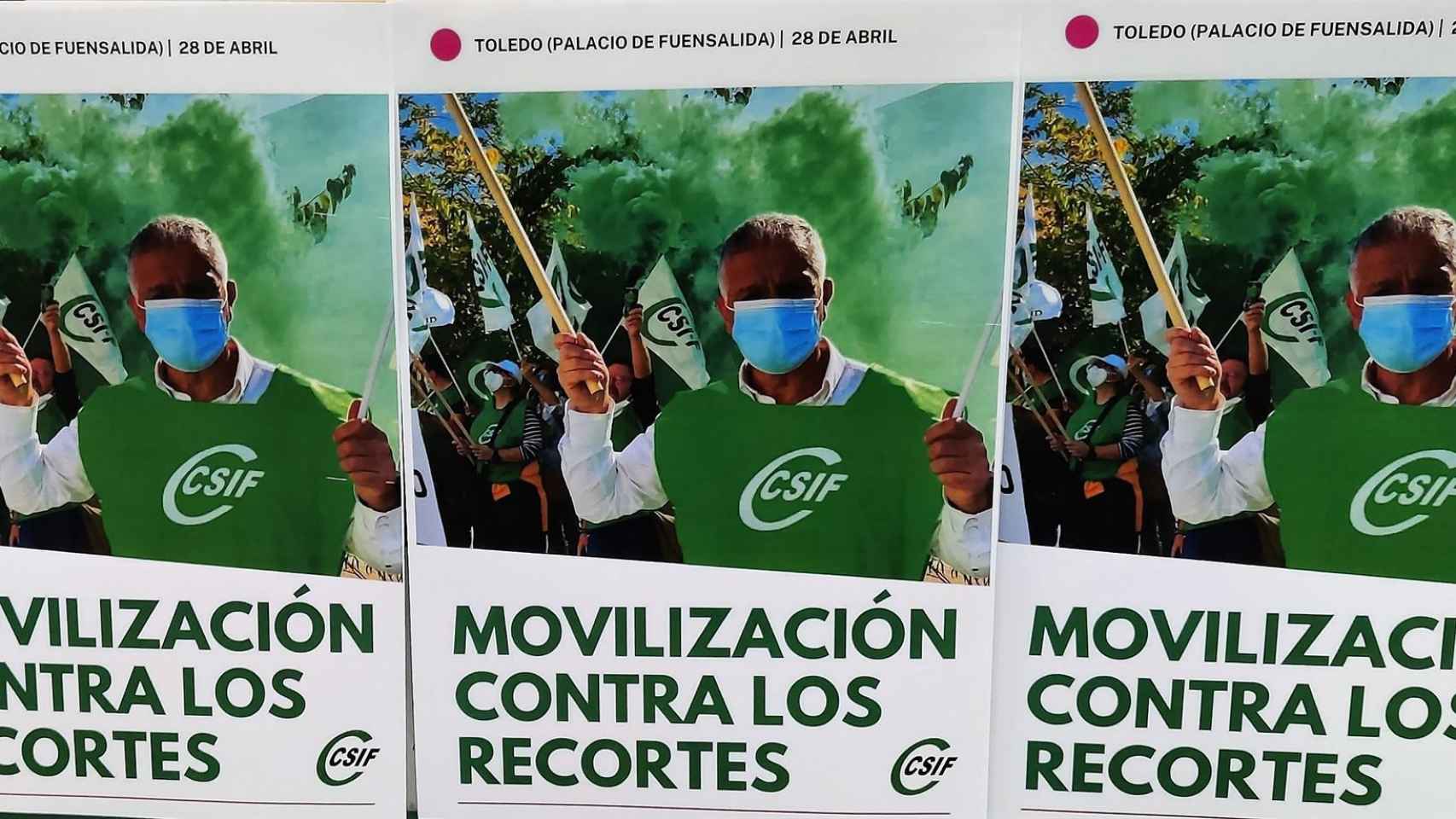 Movilización convocada por el CSIF en el Palacio de Fuensalida el 28 de abril