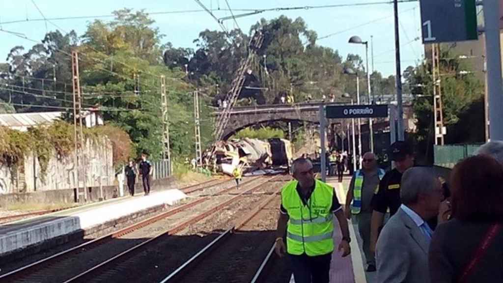 Descarrilamiento del tren Celta en O Porriño (Pontevedra).POLITICA GALICIA ESPAÑA EUROPA PONTEVEDRA SOCIEDADEUROPA PRESS-PAULA JUSTO