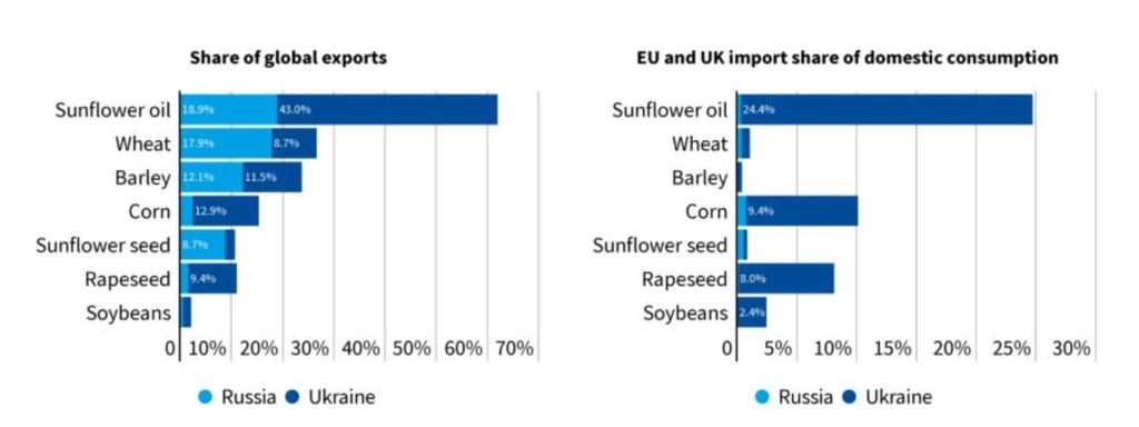 Importaciones de cereales a nivel mundial y la UE para biocombustibles