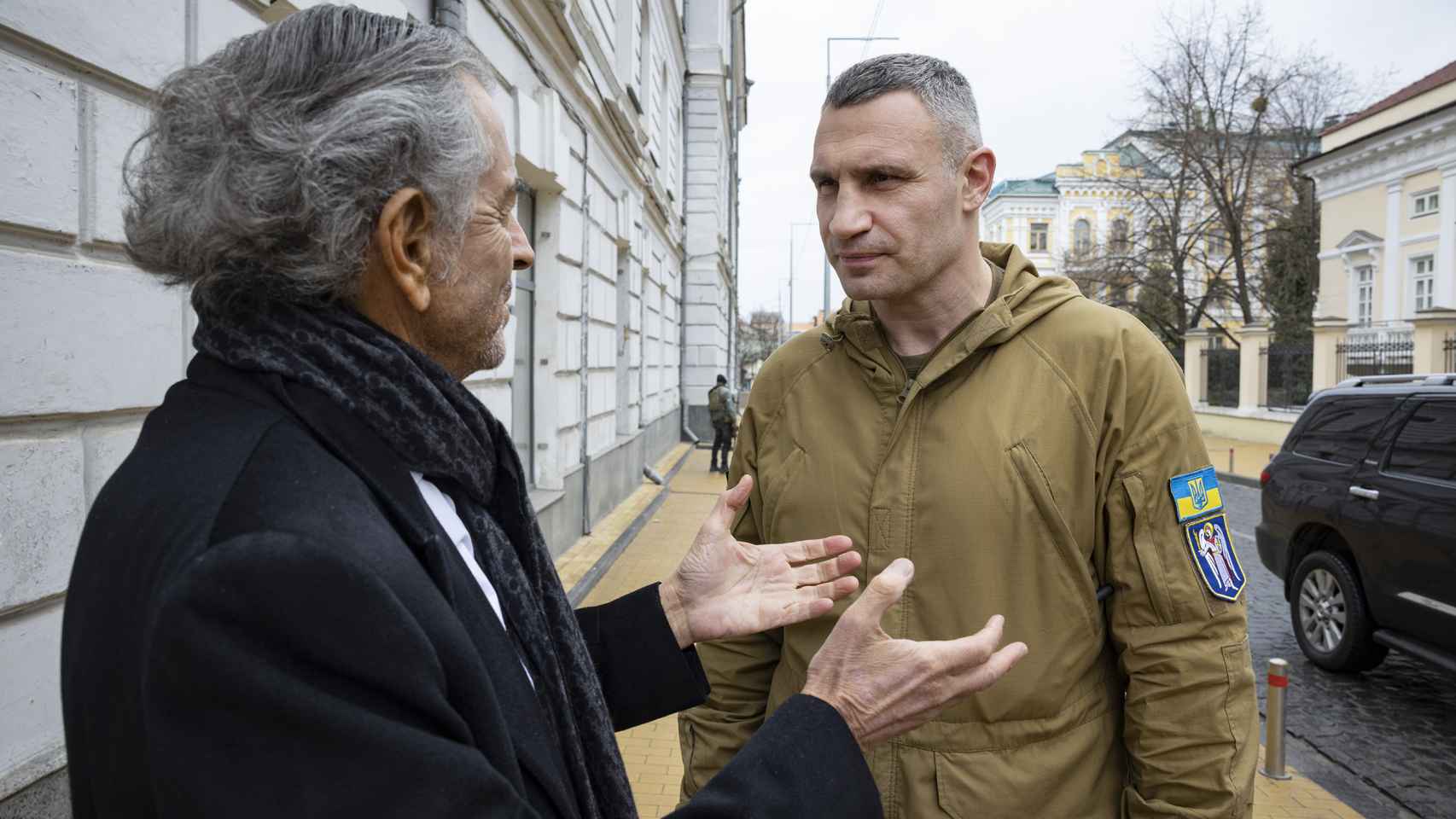 Bernard-Henri Lévy con Vitali Klitschko, alcalde de Kiev.