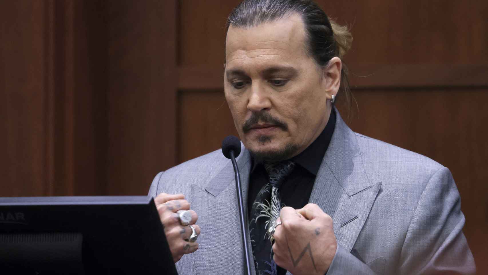 Johnny Depp en la última sesión de su juicio.