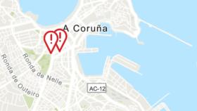 Apagón en el centro de A Coruña.