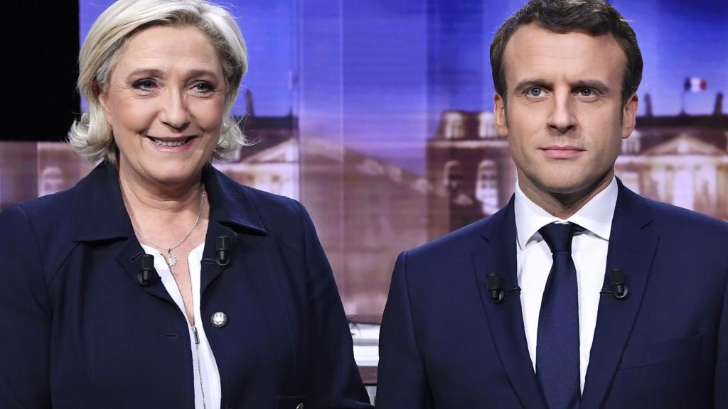 Marine Le Pen y Emmanuel Macron.