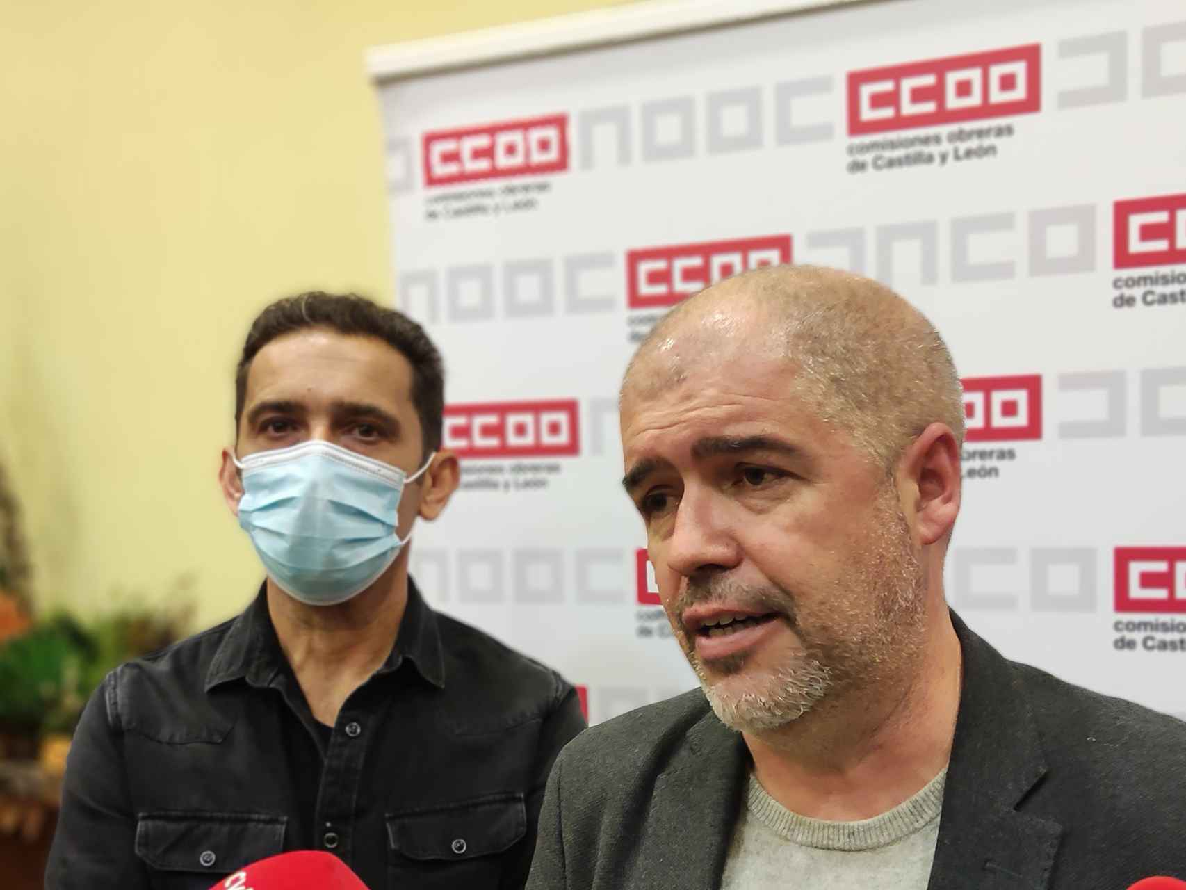 El secretario general de CCOO, Unai Sordo, y el dirigente autonómico del sindicato, Vicente Andrés, en una imagen de archivo. / ICAL