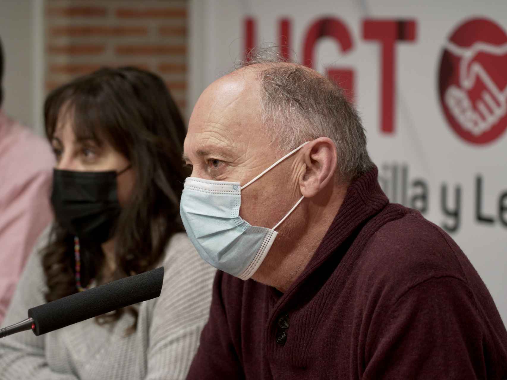 El secretario general de UGT Castilla y León, Faustino Temprano, durante una rueda de prensa. / ICAL