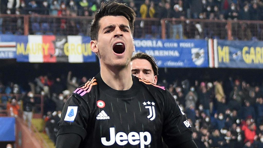 Álvaro Morata celebra un gol con la Juventus