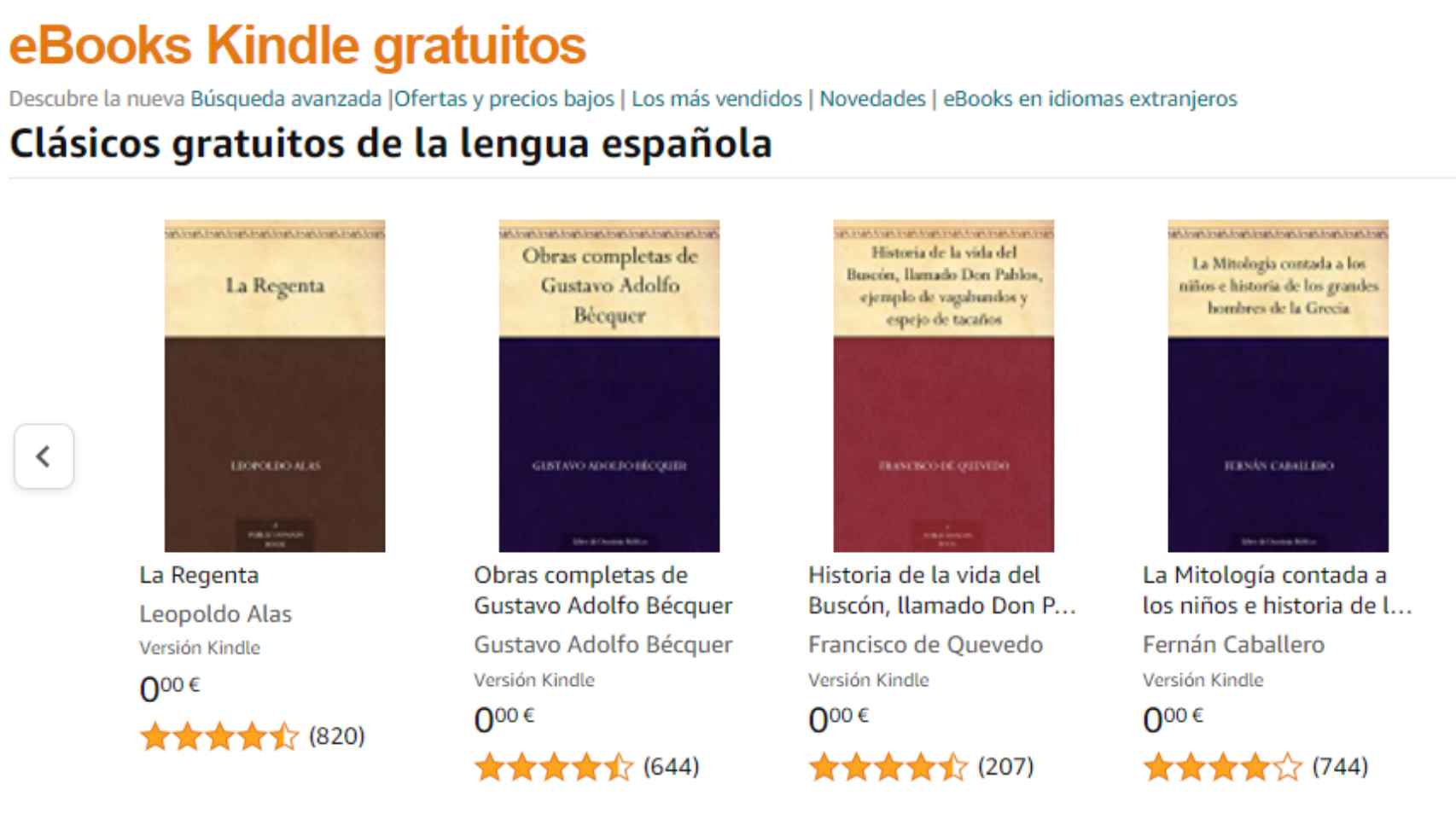 Amazon tiene disponibles libros electrónicos gratis.