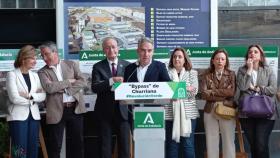 Elías Bendodo, en la rueda de prensa de finalización de las obras de El Atabal.