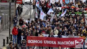 Manifestación en Santiago de Compostela por la autodeterminación de Galicia.