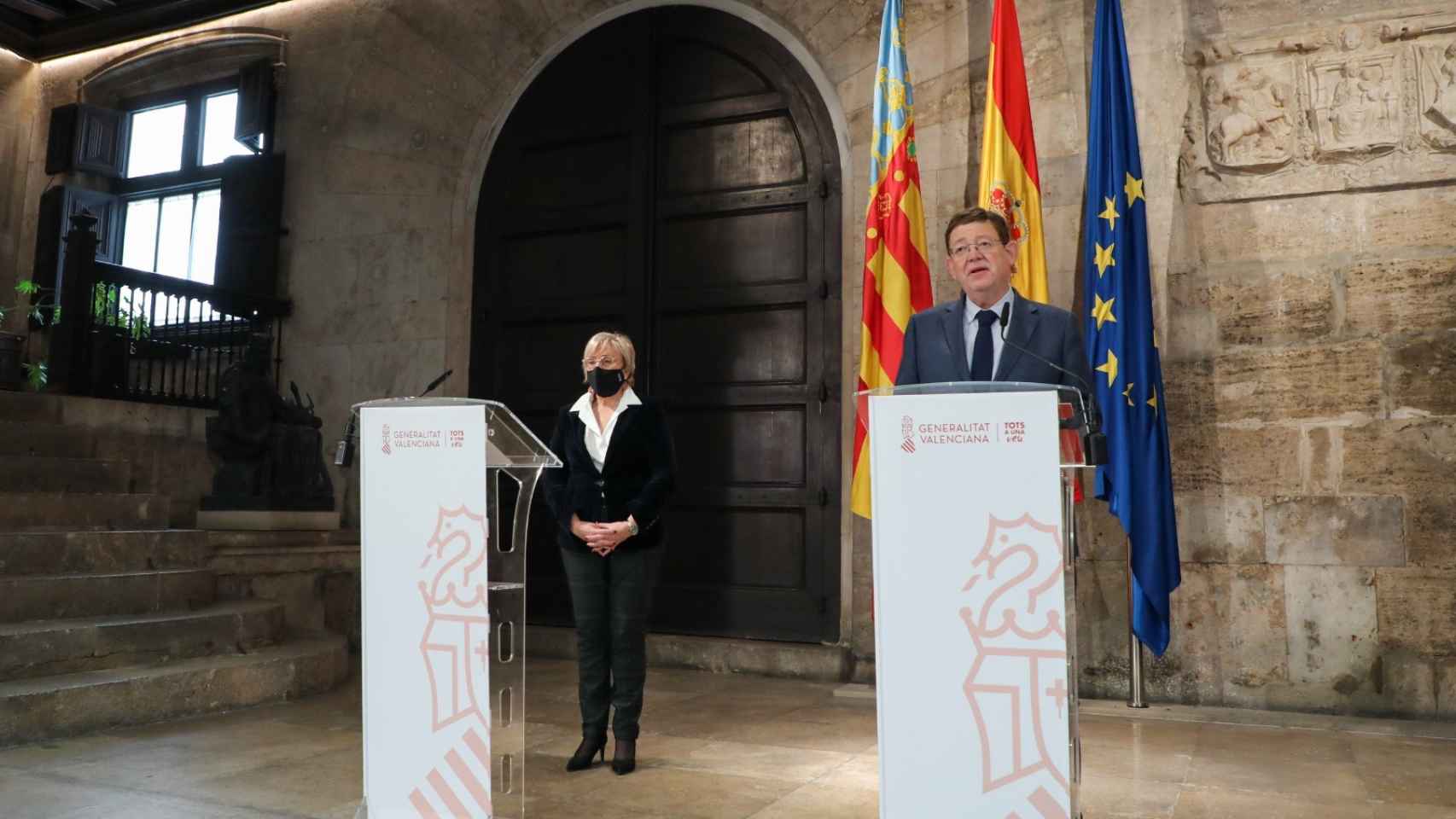 Ana Barceló, consellera de Sanidad, y Ximo Puig, presidente de la Generalitat Valenciana.