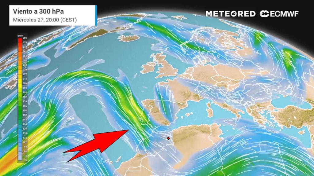 El chorro polar afecta de nuevo a la Penísula Ibérica. Meteored.