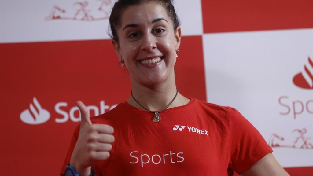 Carolina Marín, en rueda de prensa antes de los Campeonatos de Europa de Bádminton