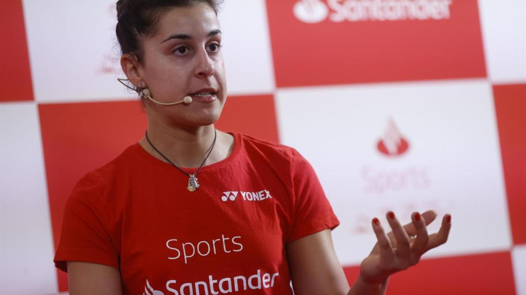 Carolina Marín, en rueda de prensa antes de los Campeonatos de Europa de Bádminton