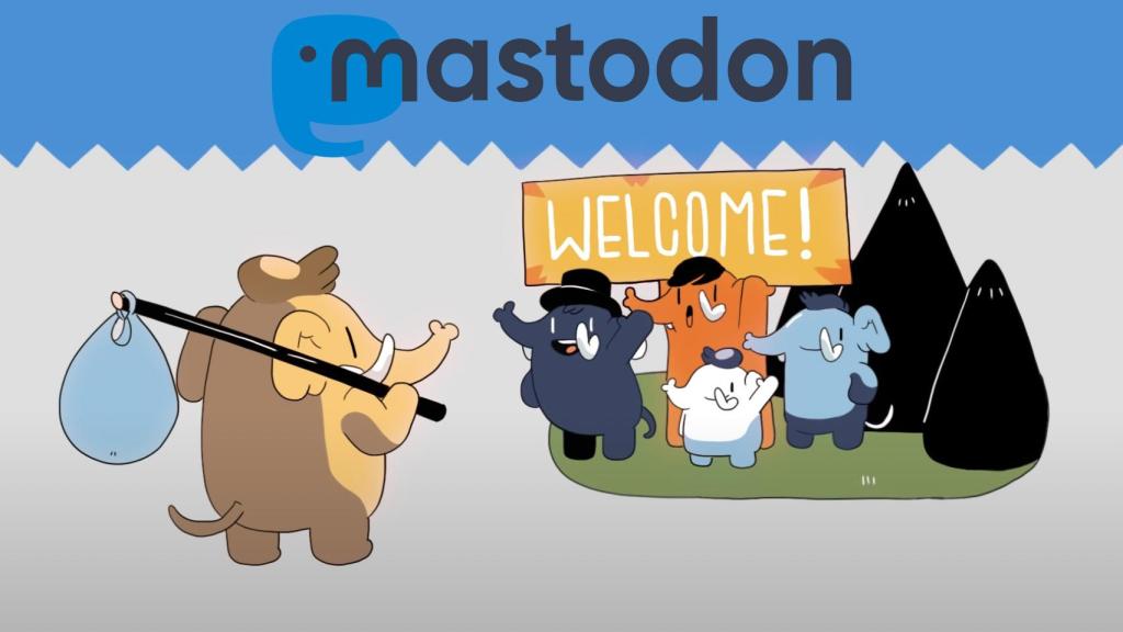 Ilustración de Mastodon, la red social alternativa a Twitter.