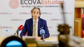 Juan Carlos de Margarida, presidente del Ecova, durante la rueda de prensa de hoy