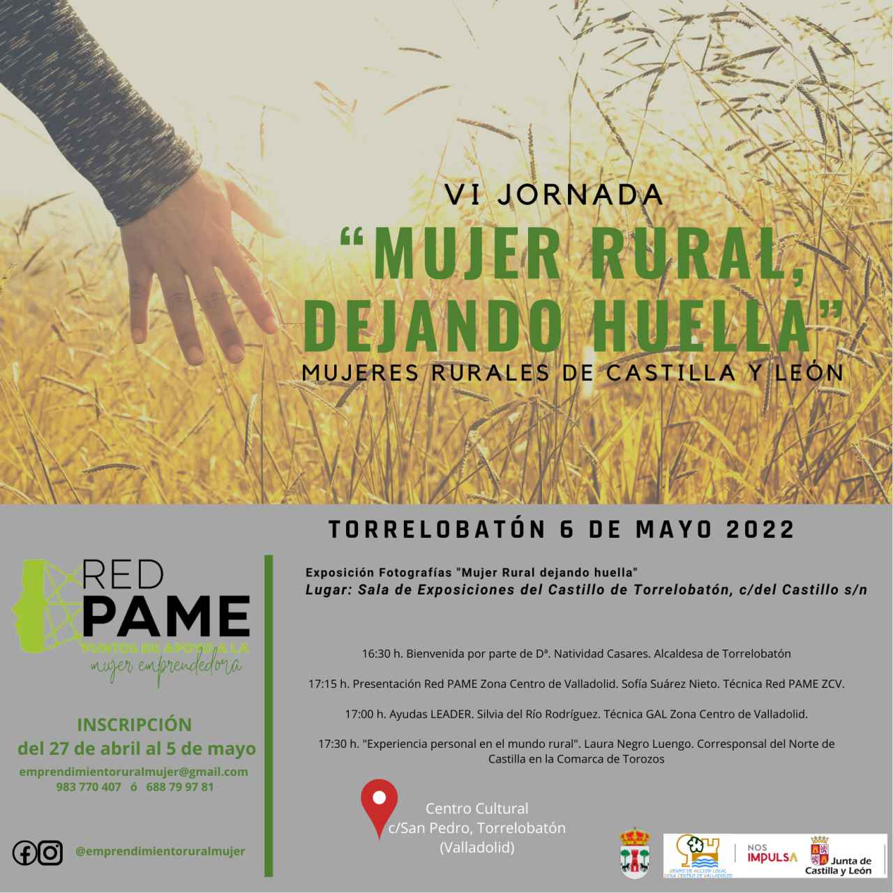 Cartel de la VI jornada 'Mujer rural, dejando huella' que se celebrará en Torrelobatón.
