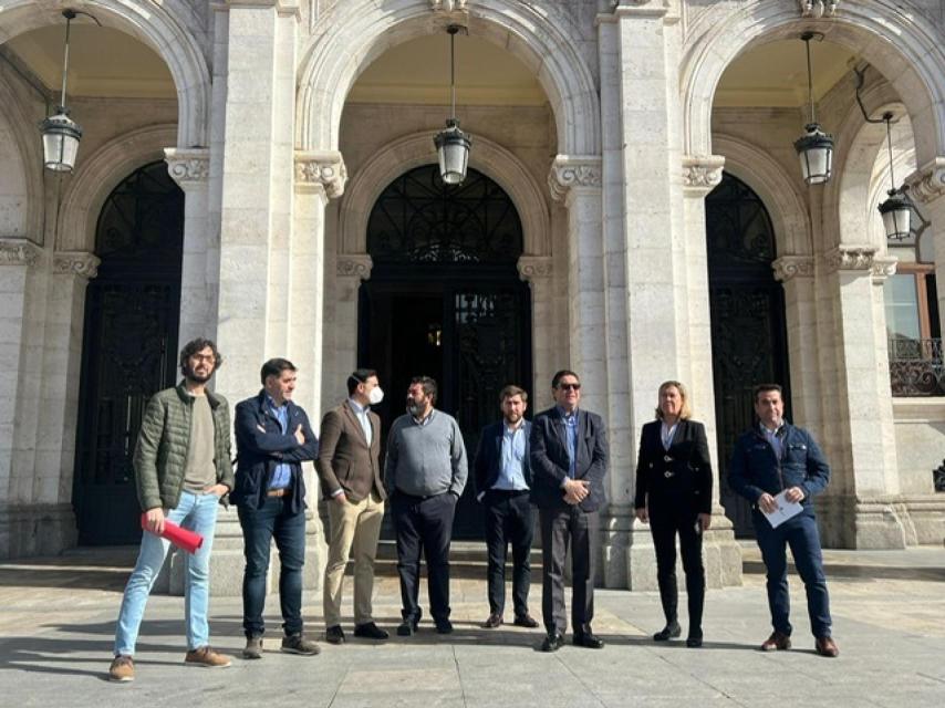Diferentes integrantes del Partido Popular en la comparecencia de este martes en Valladolid.