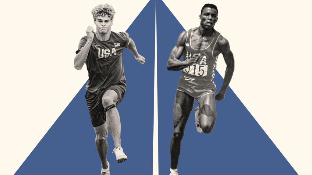 Matthew Boling y Carl Lewis