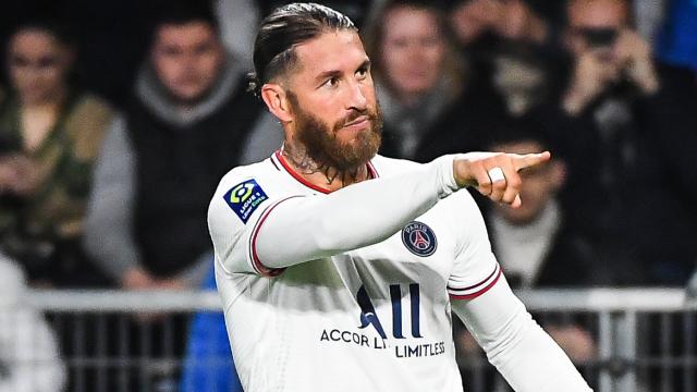 Sergio Ramos, en un partido del PSG de la temporada 2021/2022