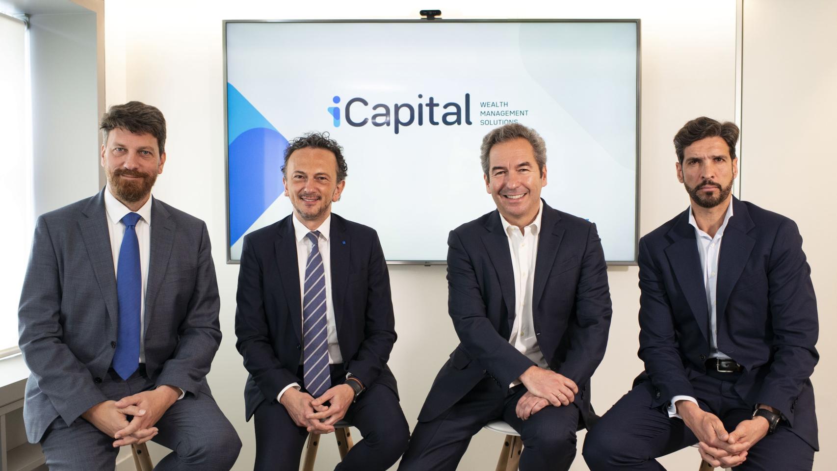 Paolo Mezza, Guillermo Santos, Pablo Martínezy Miguel Ángel García Brito, socios de iCapital durante la presentación.