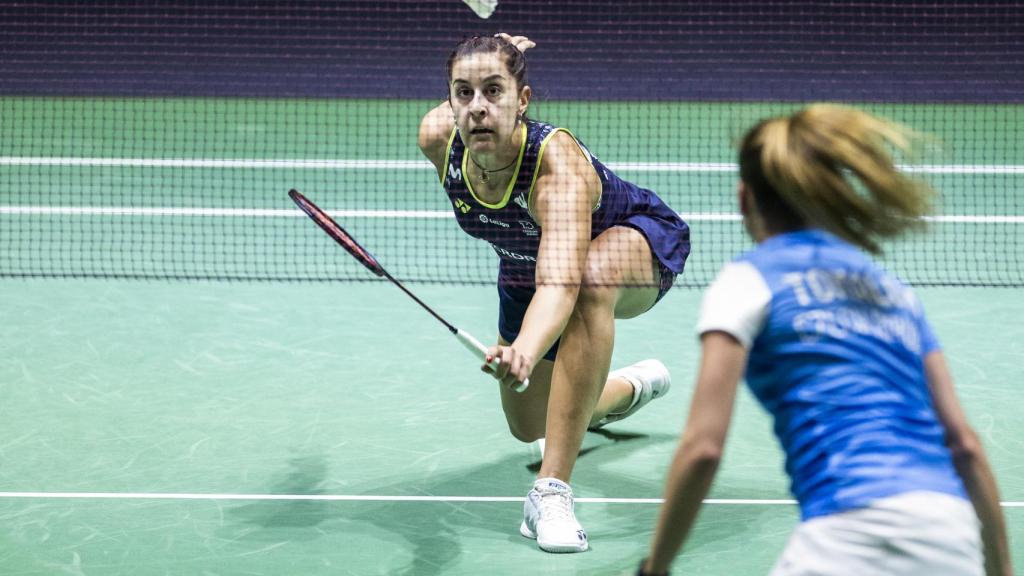 Carolina Marín durante el Europeo de Madrid de bádminton 2022