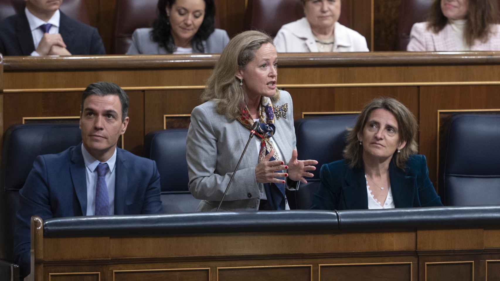 Nadia Calviño, este miércoles, en el Congreso de los Diputados.
